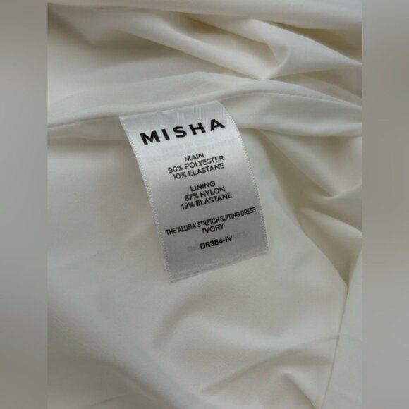 🆕 MISHA COLLECTION 🧿 NWOT The 'Alusia' Stretch Twill Maxi Dress, Ivory - Sz M - Picture 16 of 16